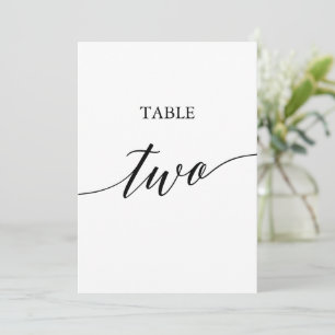 Elegant Zwart 5x7 Afdrukbare Tabel Twee Tafelnumme Kaart