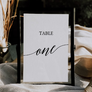 Elegant zwart 5x7 afdrukbare tafel Een tafel numme Kaart