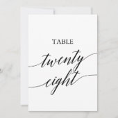 Elegant zwart 5x7 afdrukbare tafel nummer 28 kaart (Voorkant)