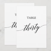Elegant zwart 5x7 afdrukbare tafel nummer 30 kaart (Voorkant / Achterkant)
