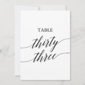 Elegant zwart 5x7 afdrukbare tafel nummer 33 kaart (Achterkant)