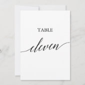 Elegant zwart 5x7 afdrukbare tafel nummer elf kaart (Achterkant)