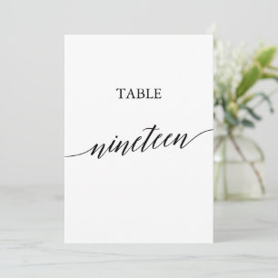Elegant zwart 5x7 afdrukbare tafel nummer negentie kaart