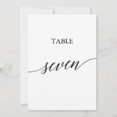 Elegant zwart 5x7 afdrukbare tafel nummer zeven kaart (Achterkant)