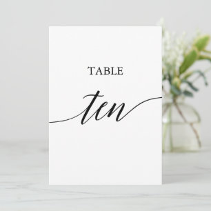 Elegant Zwart 5x7 Afdrukbare Tien Tafelnummer