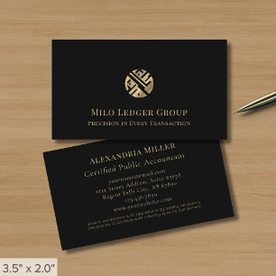 Elegant zwart accountantskantoor visitekaartje