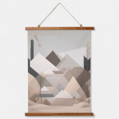 Elegant Zwart Beige Abstract Landschap Hangend Wandkleed (Voorkant)