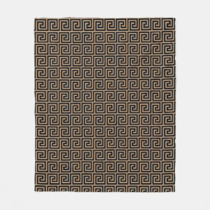 Elegant zwart & beige Griekse patroon Fleece Deken