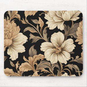 Elegant zwart bloemenpatroon muismat