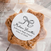 Elegant zwart  boog Afstuderen Ronde Sticker