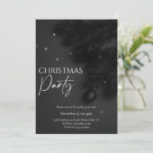 Elegant zwart botanisch kerstfeest kaart (Staand voorkant)