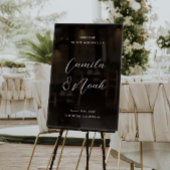 Elegant zwart bruiloft welkom acryl bord