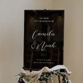 Elegant zwart bruiloft welkom acryl bord