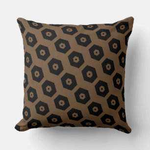 Elegant zwart bruin geometrisch patroon kussen