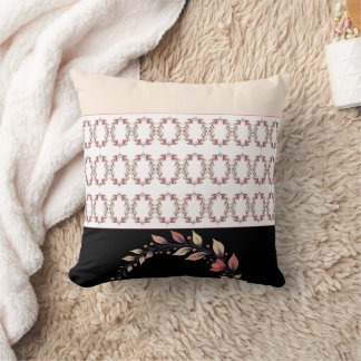Elegant zwart creme en klei kussen