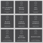 Elegant Zwart Custom Business Logo Pantry Labels (Voorkant)