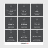 Elegant Zwart Custom Business Logo Pantry Labels (Vel)