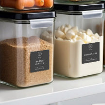 Elegant Zwart Custom Business Logo Pantry Labels