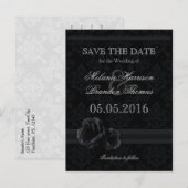 Elegant zwart demask sparen de briefkaarten van de (Voorkant / Achterkant)