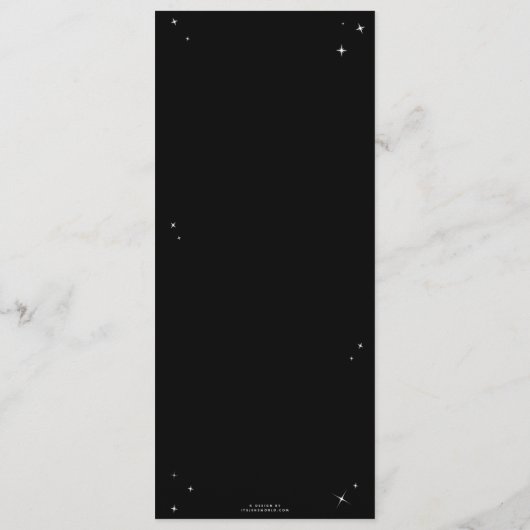 Elegant Zwart Diamant Spinnenweb Flat 4 Cursus Menu (Achterkant)