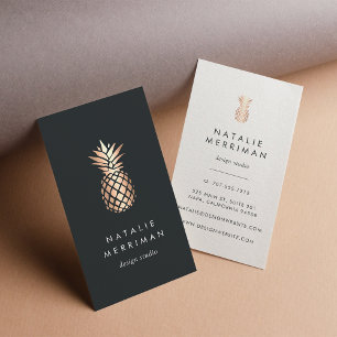 Elegant zwart en ananas koper, verticaal visitekaartje
