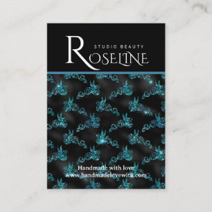 Elegant zwart en blauw geometrisch juweel beeldsch visitekaartje