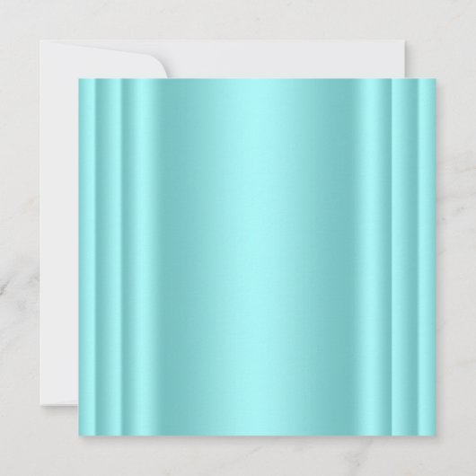 Elegant zwart en Blauwgroen blauw Quinceanera Kaart (Achterkant)