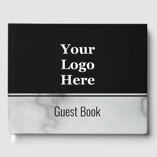 Elegant zwart en faux marmer uw Logo hier Gastenboek (Voorkant)