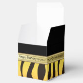 Elegant Zwart en Geel Sinaasappel Zebra | Verjaard Bedankdoosjes (Geopend)