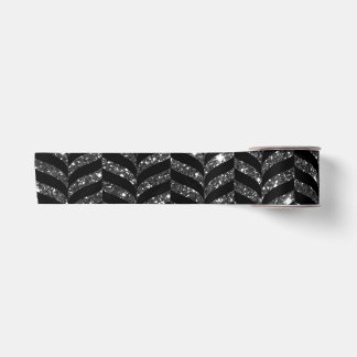 Elegant zwart en glitter look chevron print lint