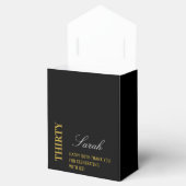 Elegant zwart en goud 30e verjaardagsfeest bedankdoosjes (Geopend)