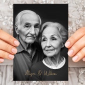 Elegant Zwart en Goud: 50ste Bruiloft Jubileum Kaart