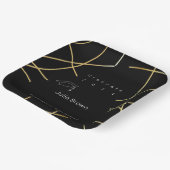 Elegant Zwart en Goud Afstuderen Papier Bord (Gebogen)