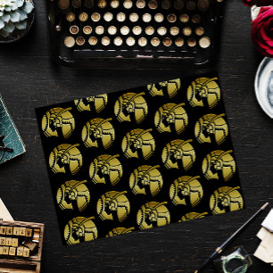 Elegant Zwart en Goud Art Deco Lady Tissuepapier