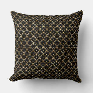 Elegant zwart en goud Art Deco vintage uit de jare Kussen