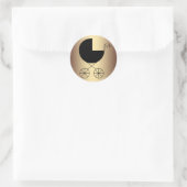 Elegant Zwart en Goud Baby shower Ronde Sticker (Tas)
