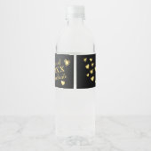 Elegant zwart en goud Bedankt 2025 Afstuderen Waterfles Etiket (Achterkant)