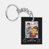 Elegant zwart en goud beste oom ooit foto sleutelhanger (Voorkant Links)