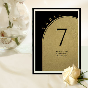 Elegant Zwart en Goud, Boog Huwelijk Tafel Nummer