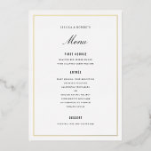 Elegant zwart en goud bruiloft diner Menu Kaart (Voorkant)