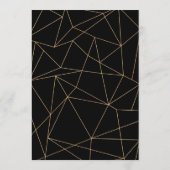 Elegant Zwart en Goud Eenvoudig Geometrisch Lijst Menu (Achterkant)