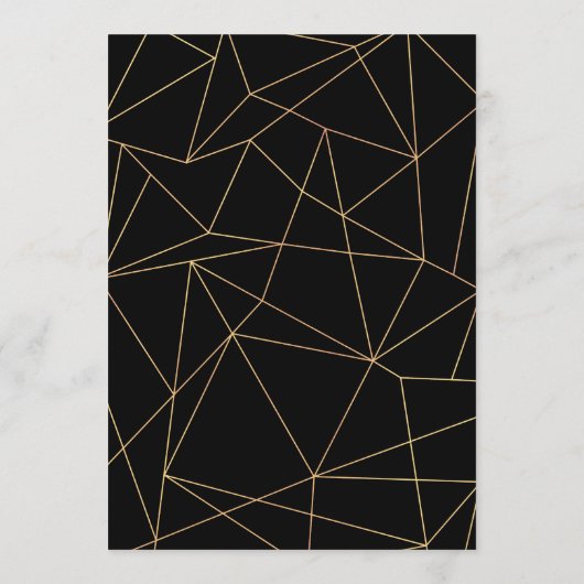 Elegant Zwart en Goud Eenvoudig Geometrisch Lijst Menu (Achterkant)