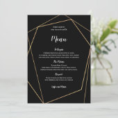 Elegant Zwart en Goud Eenvoudig Geometrisch Lijst Menu (Staand voorkant)