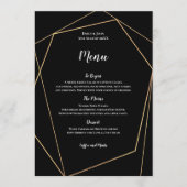 Elegant Zwart en Goud Eenvoudig Geometrisch Lijst Menu (Voorkant)