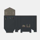 Elegant Zwart en Goud Eid Mubarak Gift Box Bedankdoosjes (Uitgevouwen)
