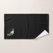 Elegant zwart en goud Eucalyptus gebladerte monogr Bad Handdoek (Handdoek)