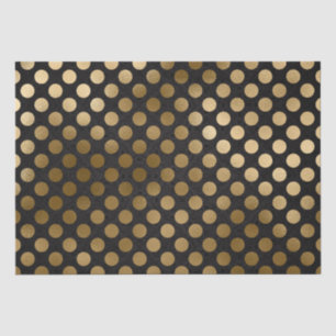 Elegant zwart en goud folie polka stippen patroon tissuepapier