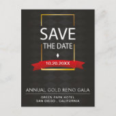 Elegant zwart en goud Gala Save the Date Aankondigingskaart (Voorkant)