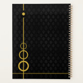 Elegant Zwart en Goud Gepersonaliseerd Planner (Achterkant)