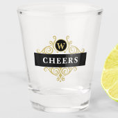 Elegant Zwart en Goud Gepersonaliseerd Shot Glas